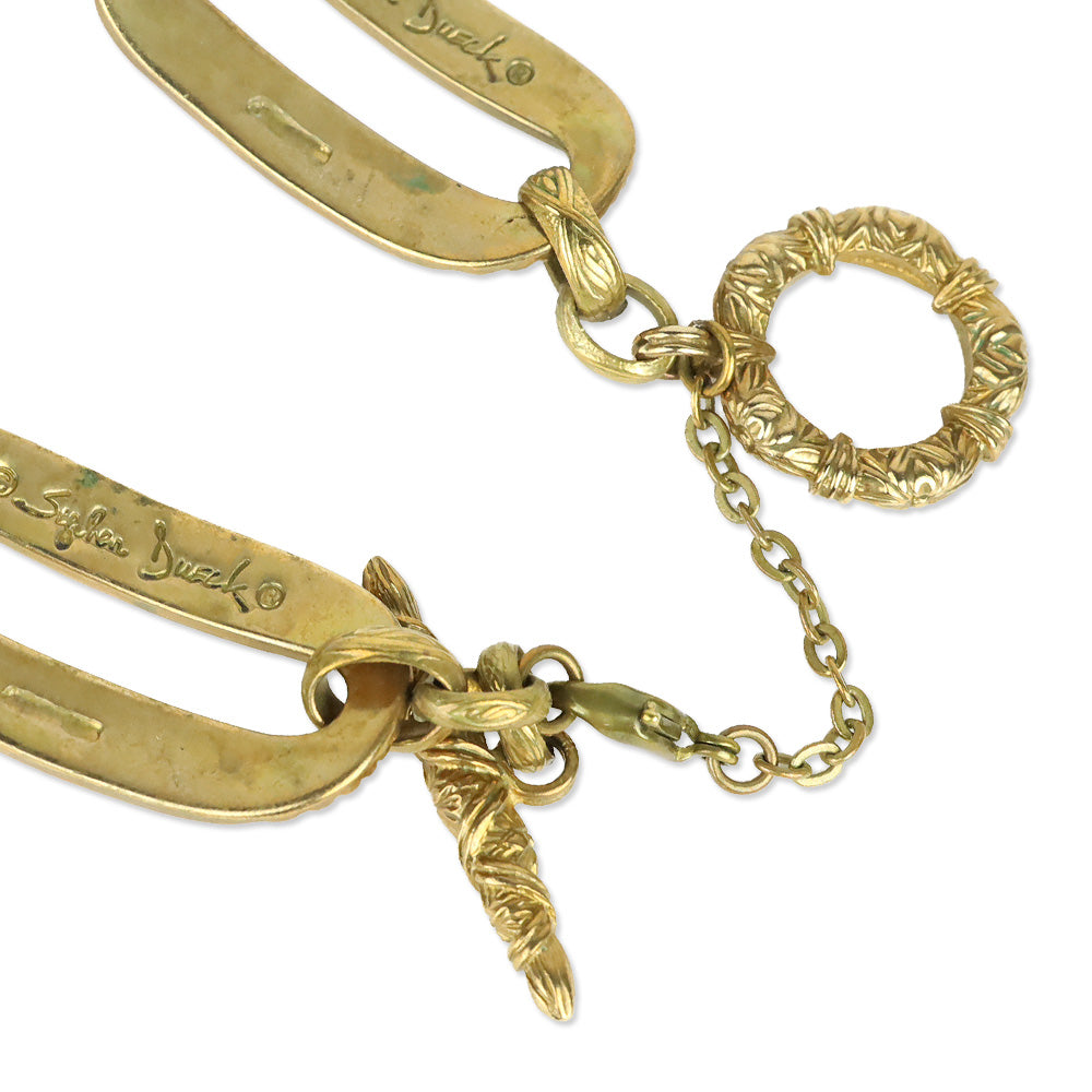 Stephen Dweck Ribbed Bronze Links Bracelet