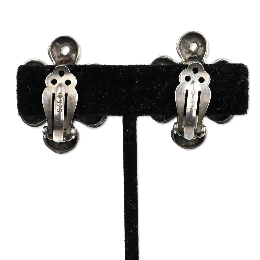 Stephen Dweck Sterling Silver Celtic Knot Flower Clip On Earrings
