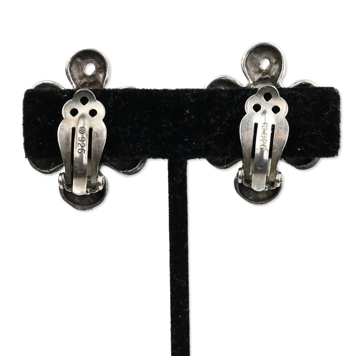 Stephen Dweck Sterling Silver Celtic Knot Flower Clip On Earrings
