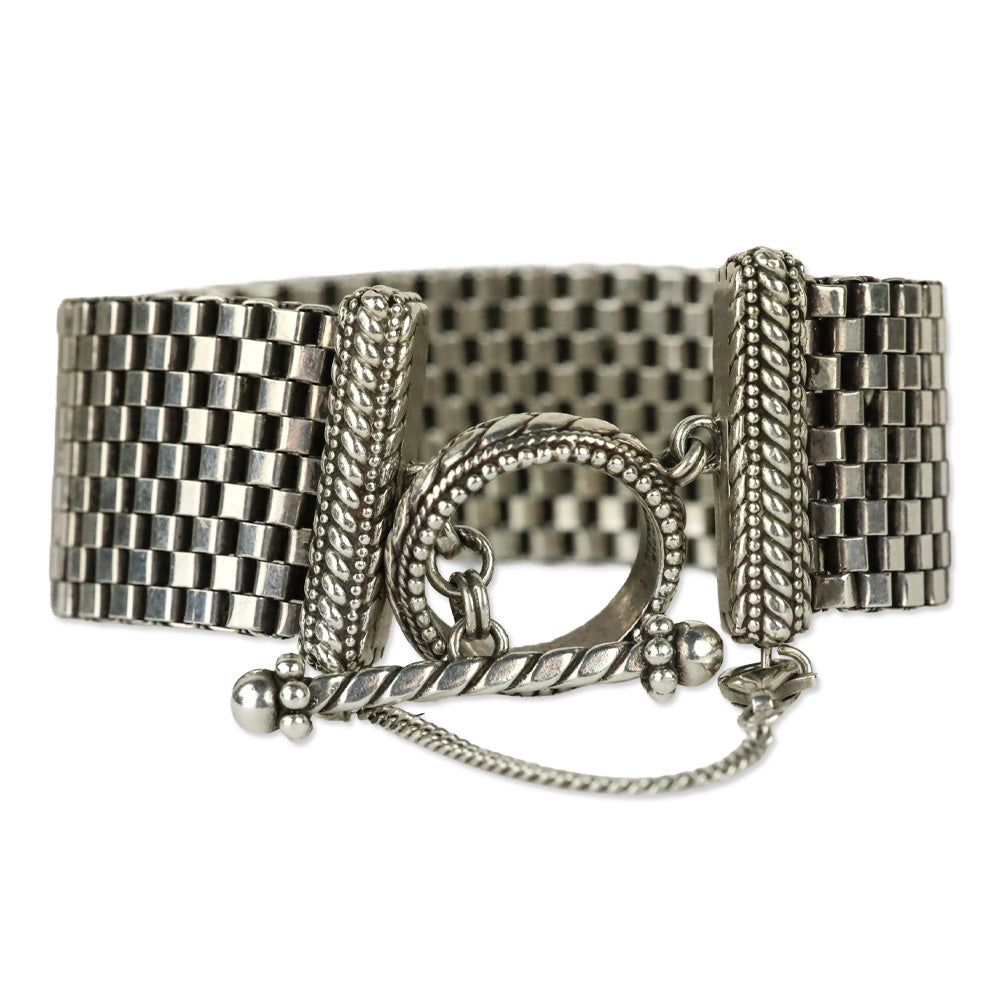 Stephen Dweck Sterling Silver Mesh Toggle Bracelet