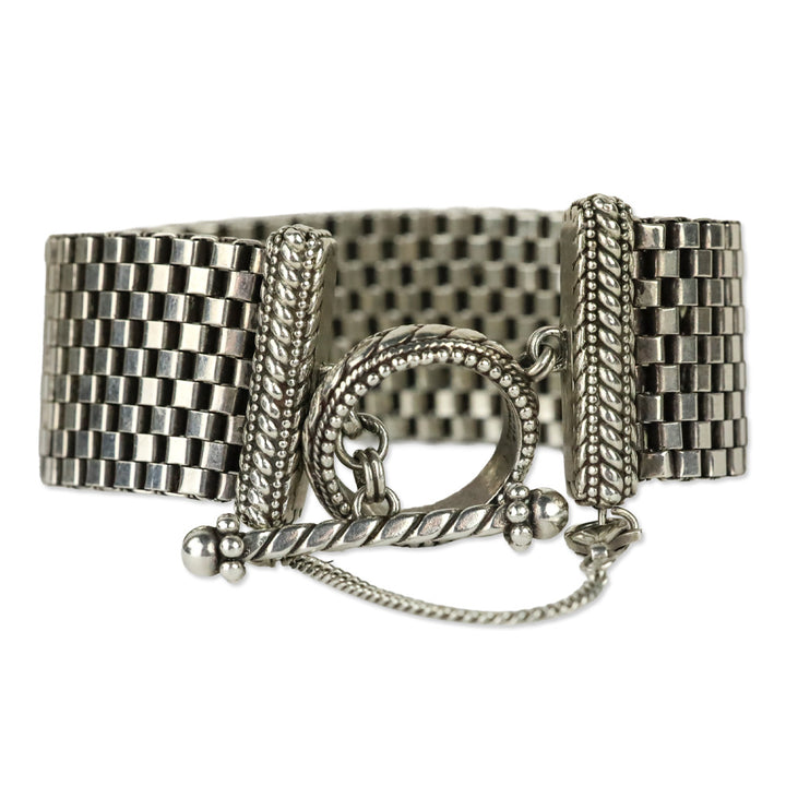 Stephen Dweck Sterling Silver Mesh Toggle Bracelet