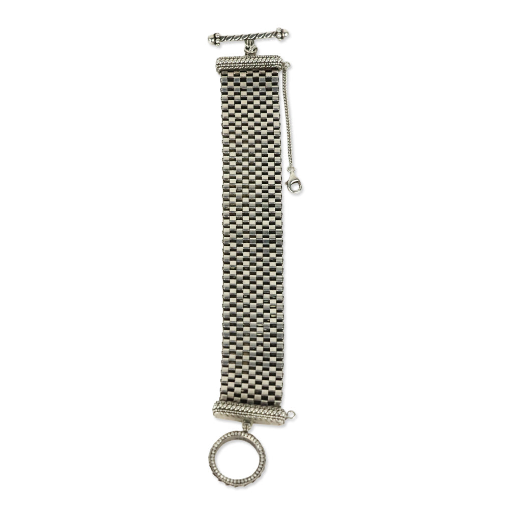 Stephen Dweck Sterling Silver Mesh Toggle Bracelet