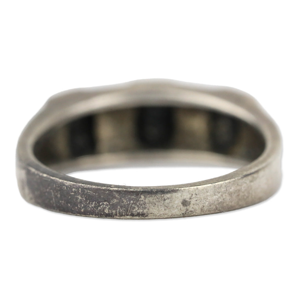 Sterling Silver 3 Black Stone/Crystal Ring