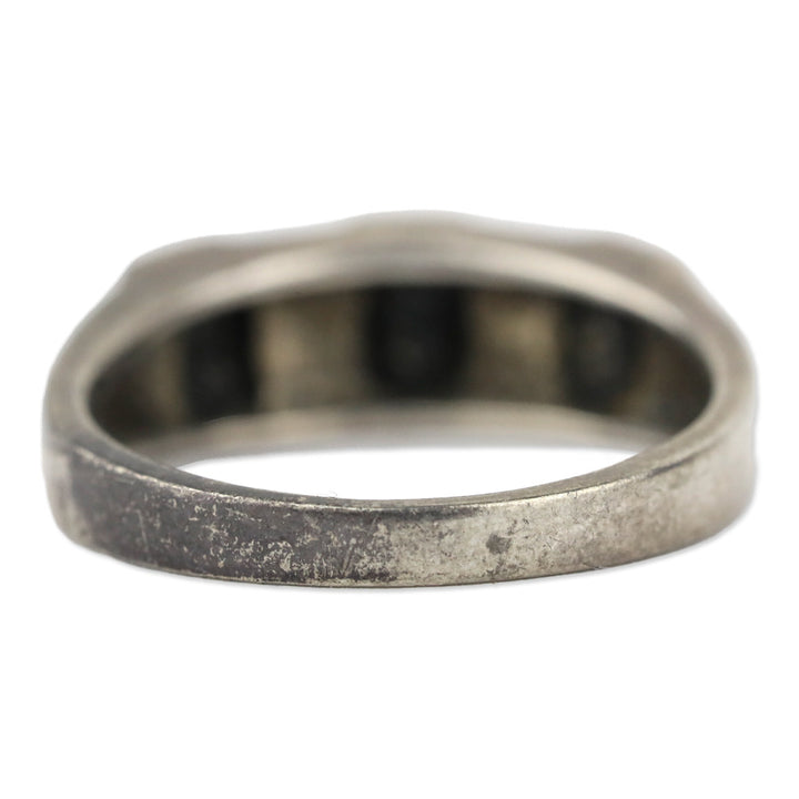 Sterling Silver 3 Black Stone/Crystal Ring