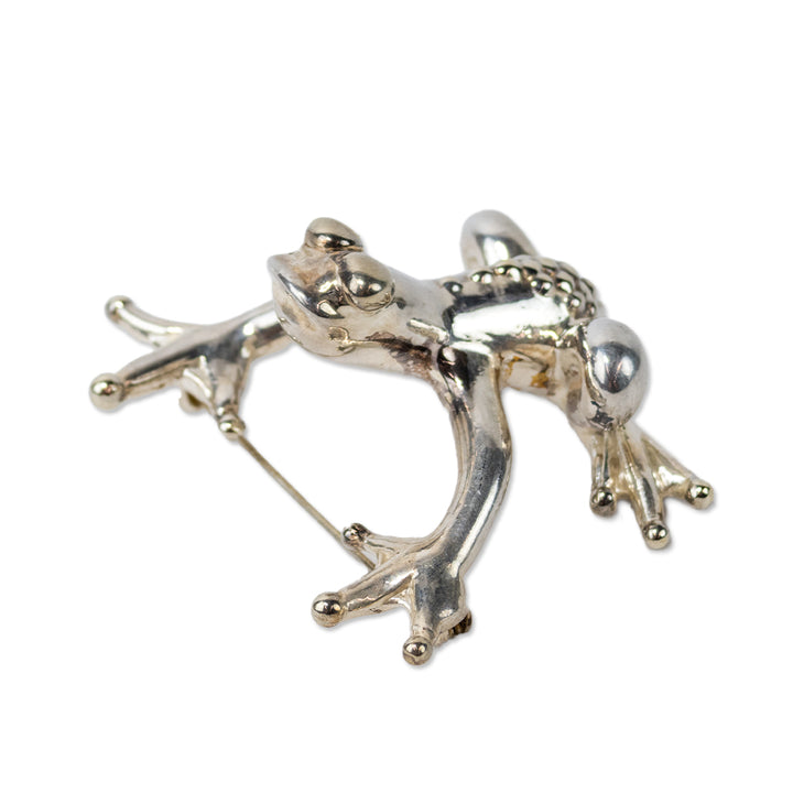 Sterling Silver Frog Brooch