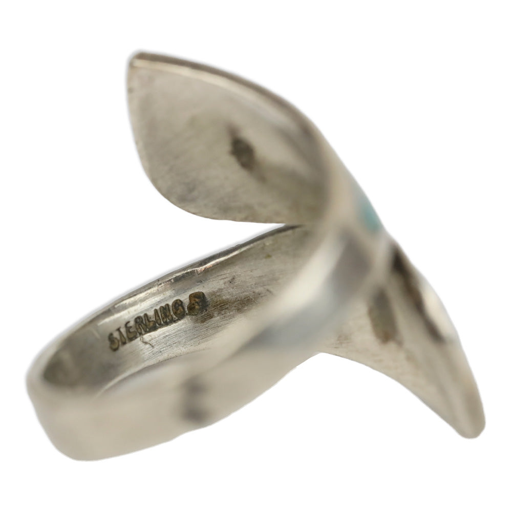 Sterling Silver & Crushed Turquoise Inlay Wing Wrap Ring