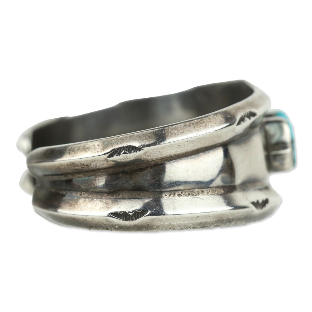 Sterling Silver/Turquoise 3 Stone Beaded Cuff Bracelet