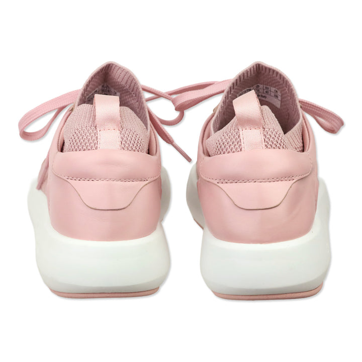 Stuart Weitzman 5050 Pro Pink Leather & Knit Low-Top Sneakers