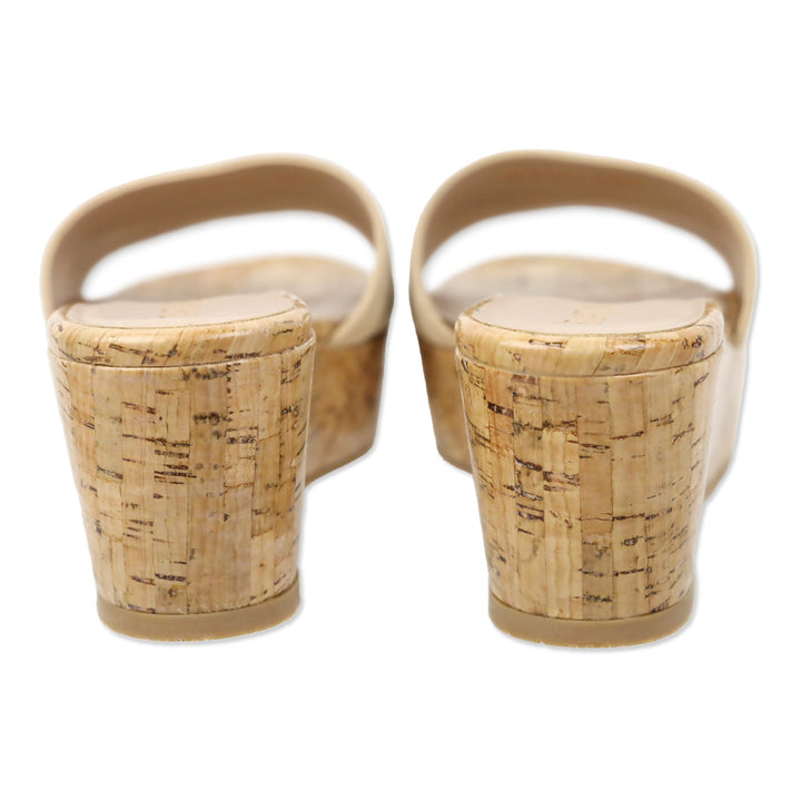Stuart Weitzman Adobe Suede Summer Cork Wedge Sandals