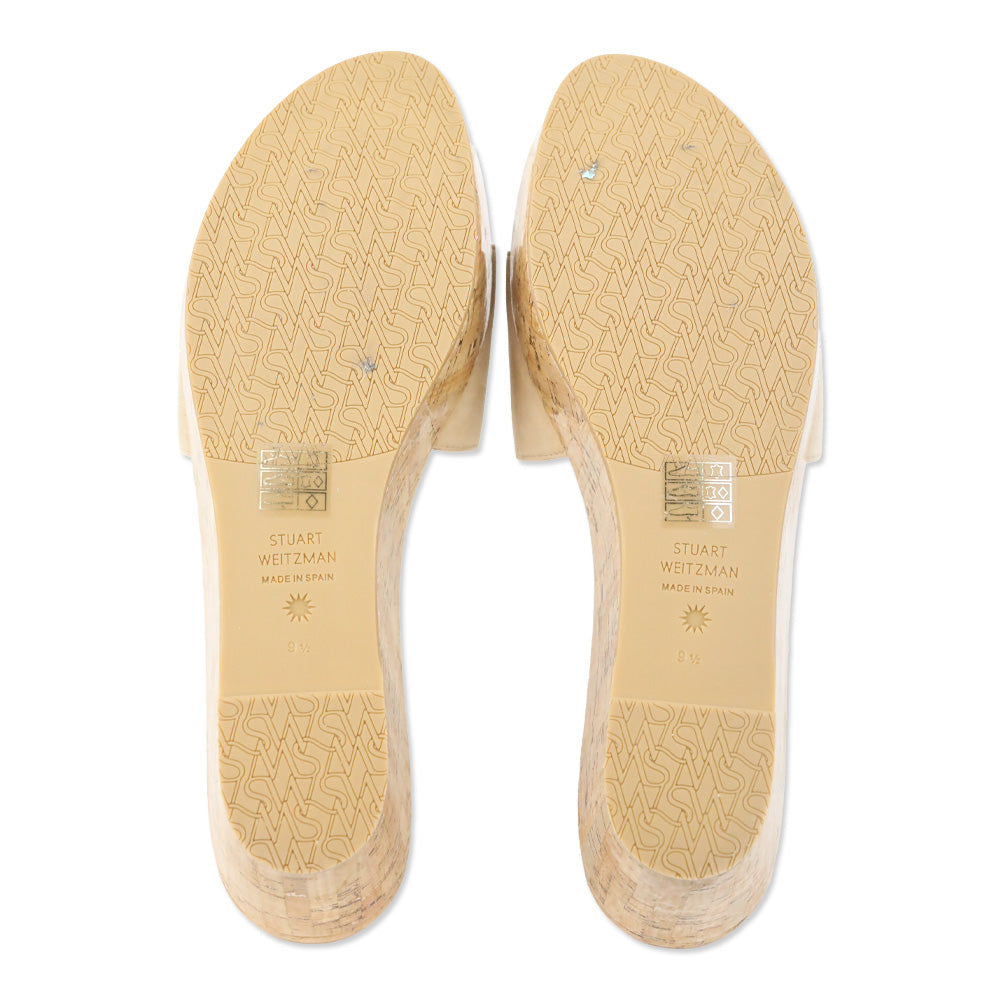 Stuart Weitzman Adobe Suede Summer Cork Wedge Sandals