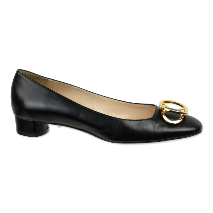 Stuart Weitzman Anicia Black Leather Flats