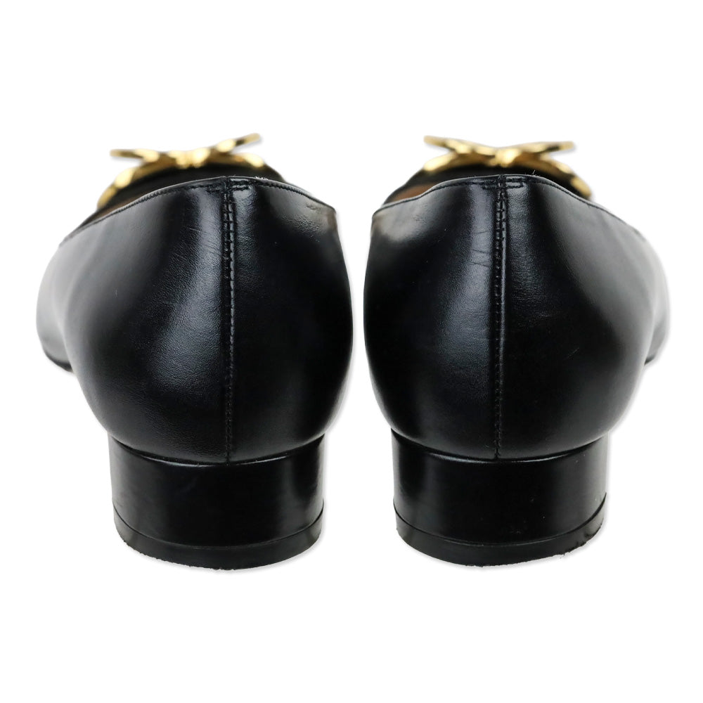 Stuart Weitzman Anicia Black Leather Flats