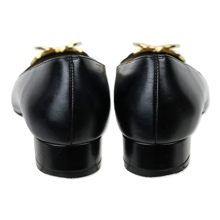 Stuart Weitzman Anicia Black Leather Flats