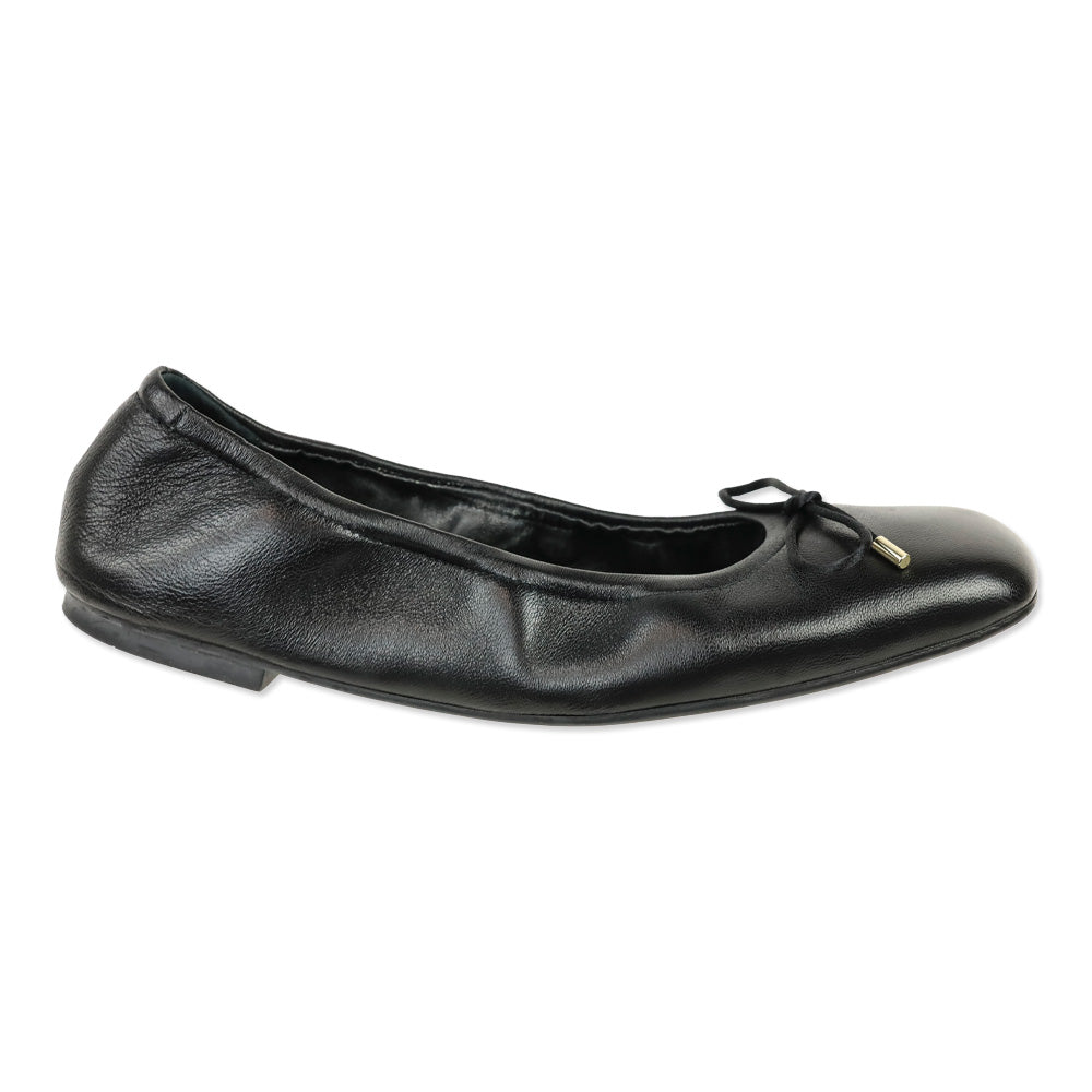 Toteme Minimalist Black Velvet Ballerinas Flat