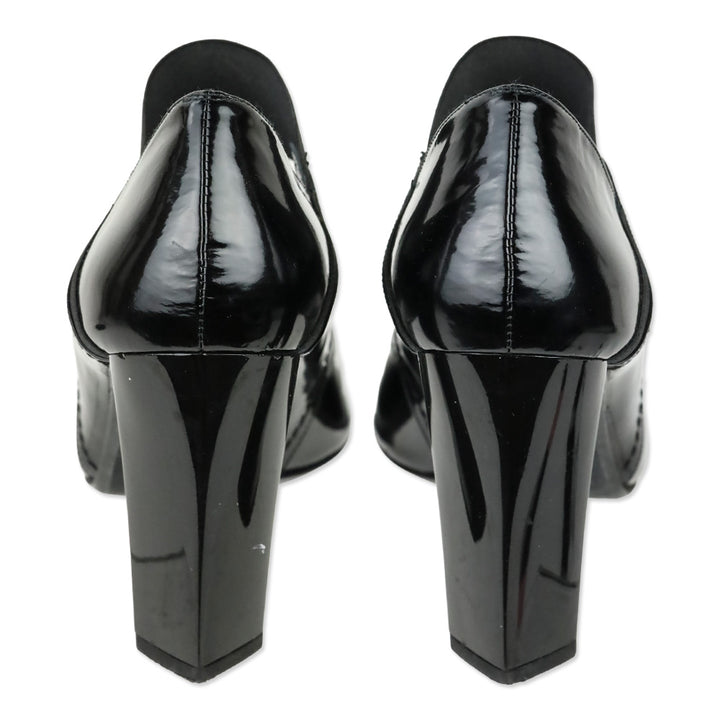 Stuart Weitzman Black Glossy Leather Elastic Mary Jane Pump