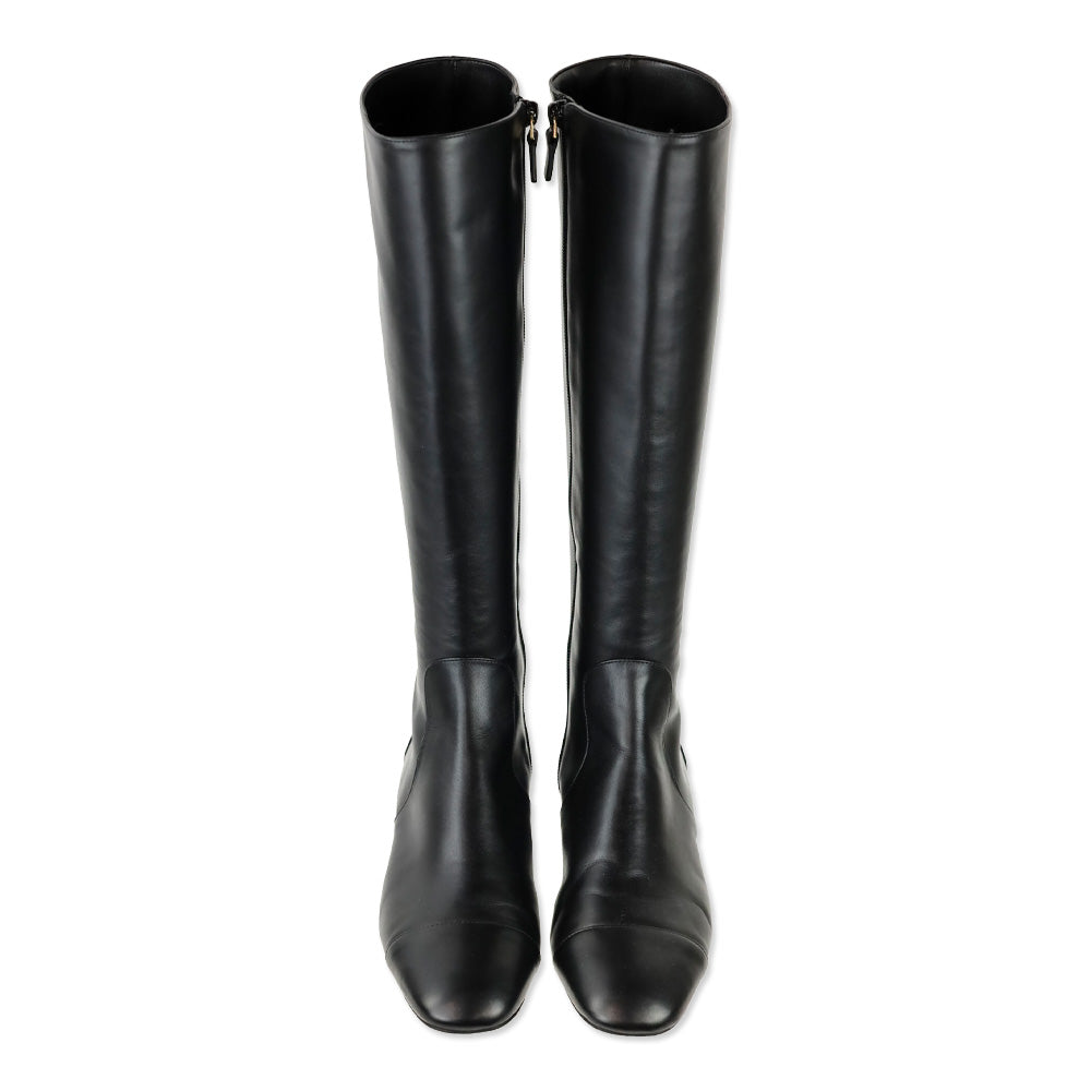 Stuart Weitzman Black Leather Knee High Boots