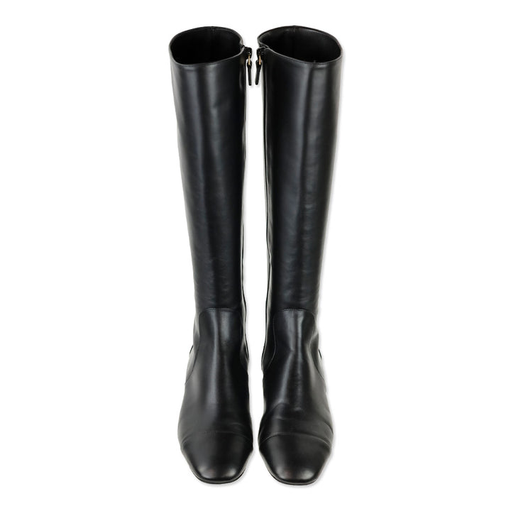Stuart Weitzman Black Leather Knee High Boots