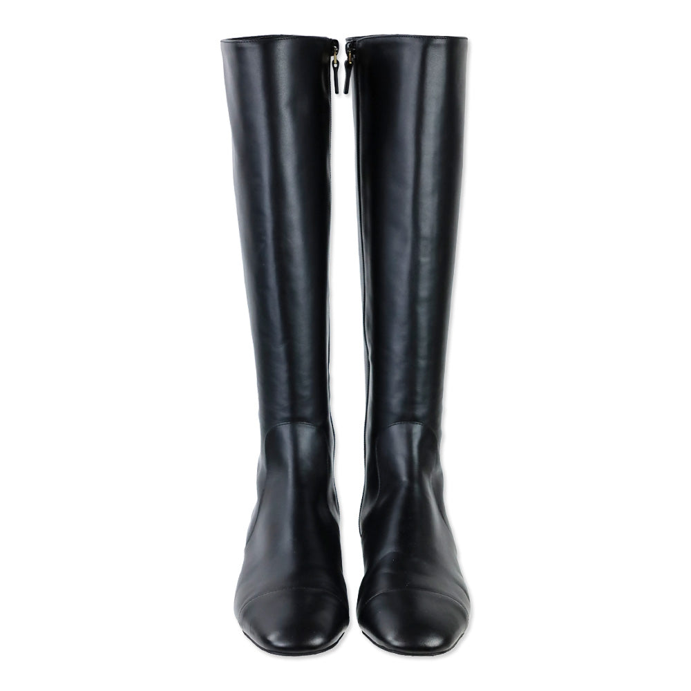 Stuart Weitzman Black Leather Knee High Boots