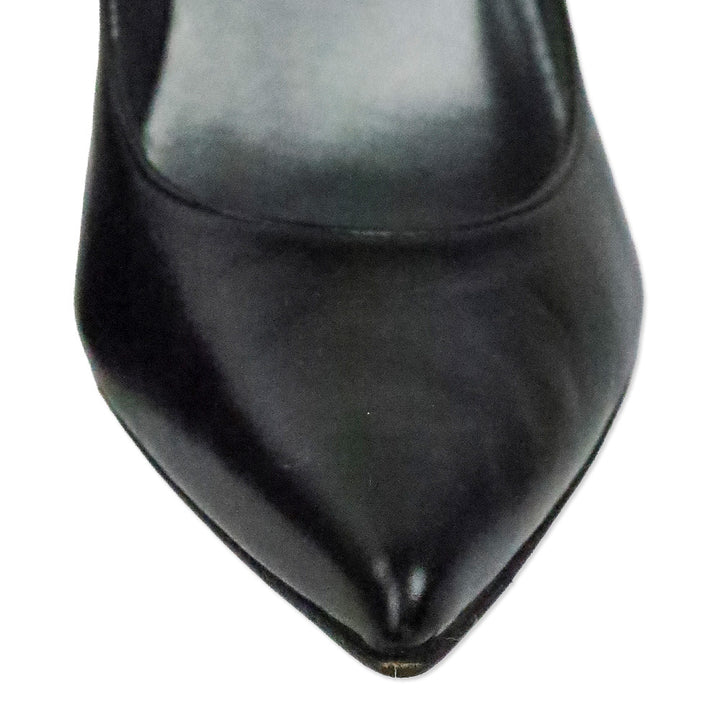 Stuart Weitzman Black Leather Pointed Toe Pumps