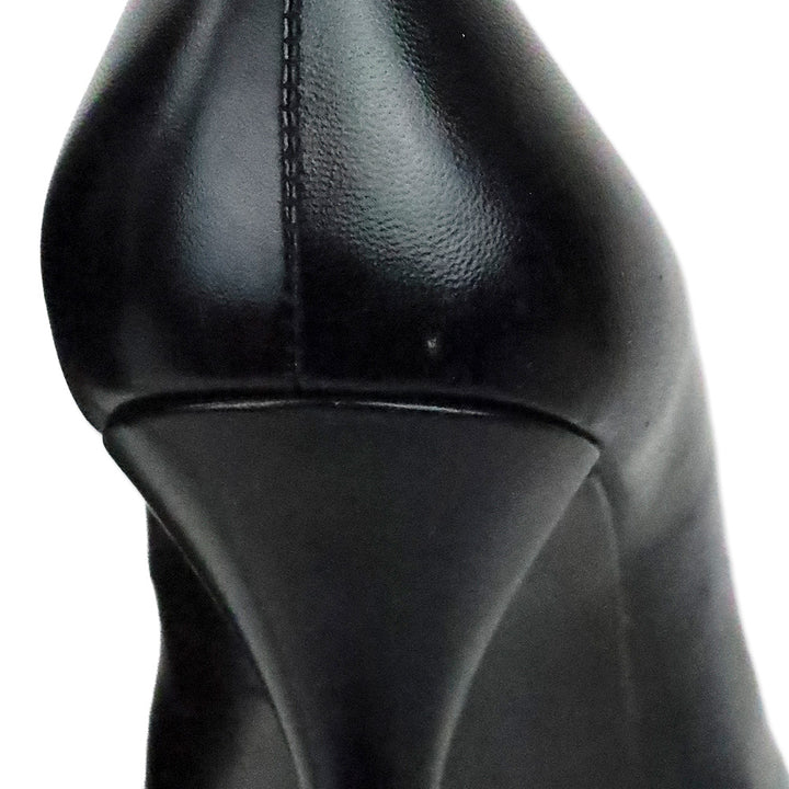 Stuart Weitzman Black Leather Pointed Toe Pumps