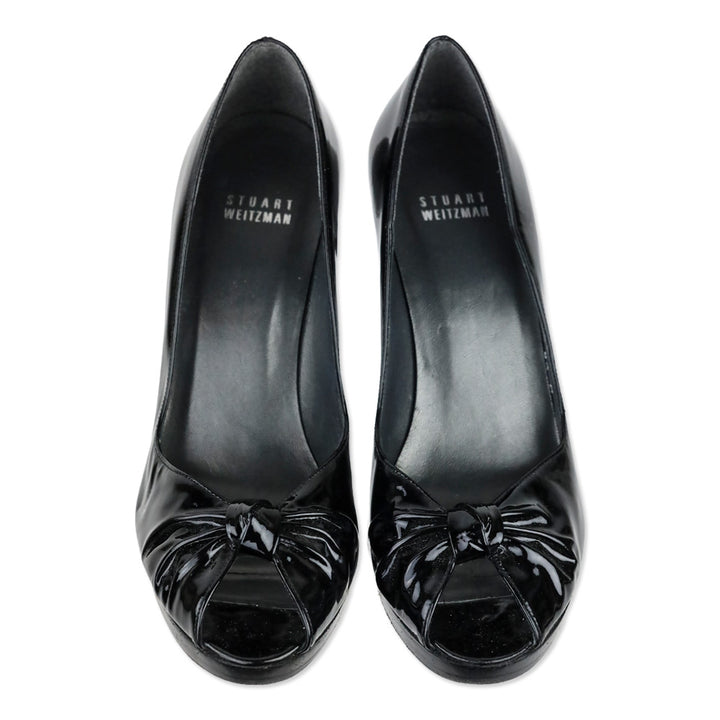 Stuart Weitzman Black Patent Leather Pinchos Pump