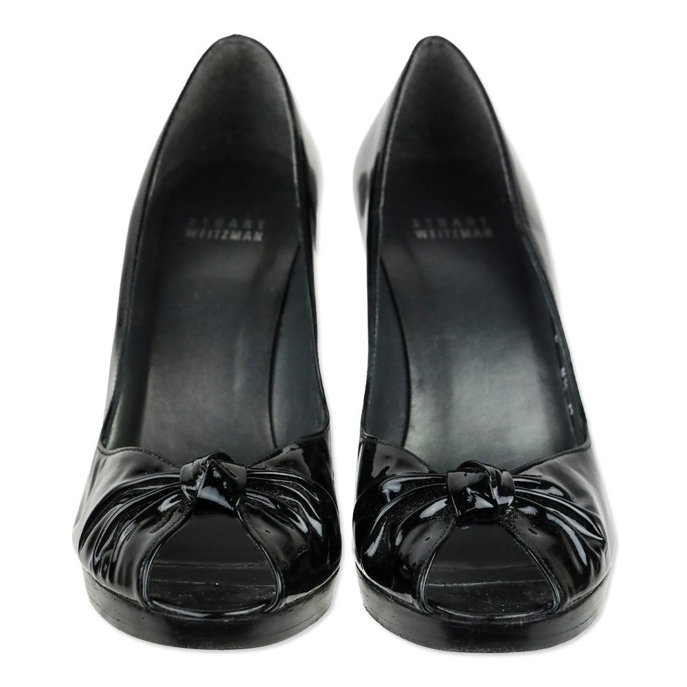 Stuart Weitzman Black Patent Leather Pinchos Pump