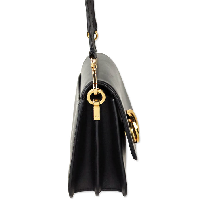 Stuart Weitzman Black Smooth Calf Leather Gabriella Crossbody