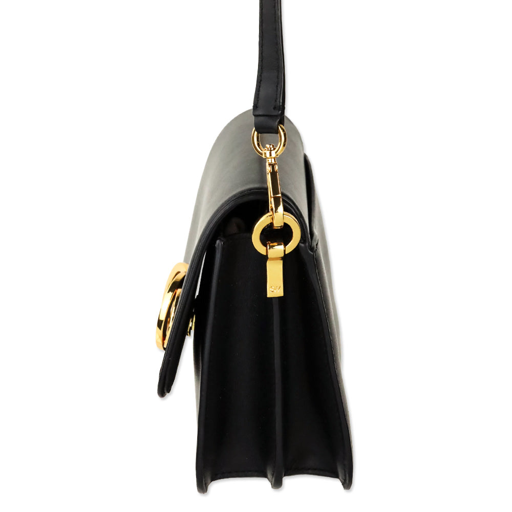 Stuart Weitzman Black Smooth Calf Leather Gabriella Crossbody
