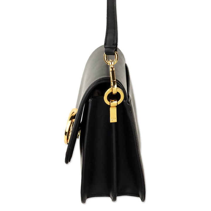 Stuart Weitzman Black Smooth Calf Leather Gabriella Crossbody