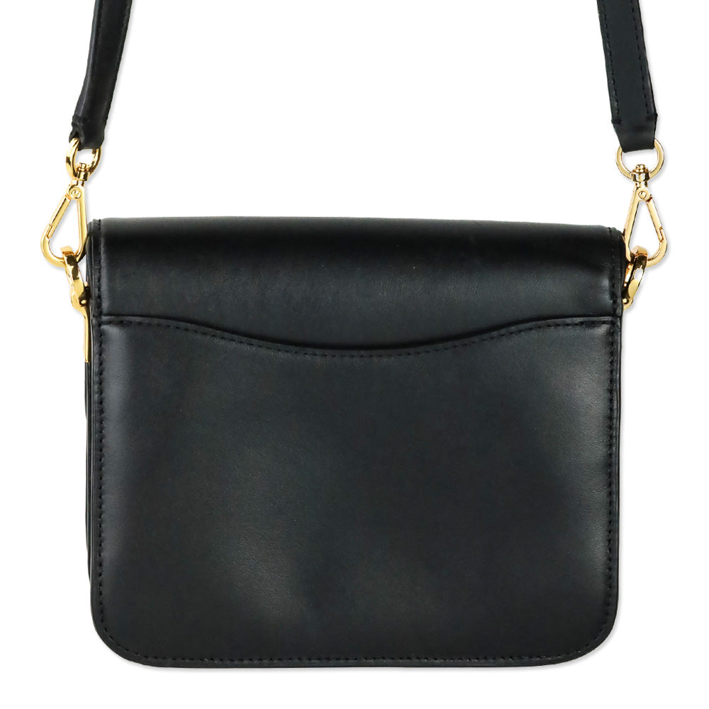 Stuart Weitzman Black Smooth Calf Leather Gabriella Crossbody