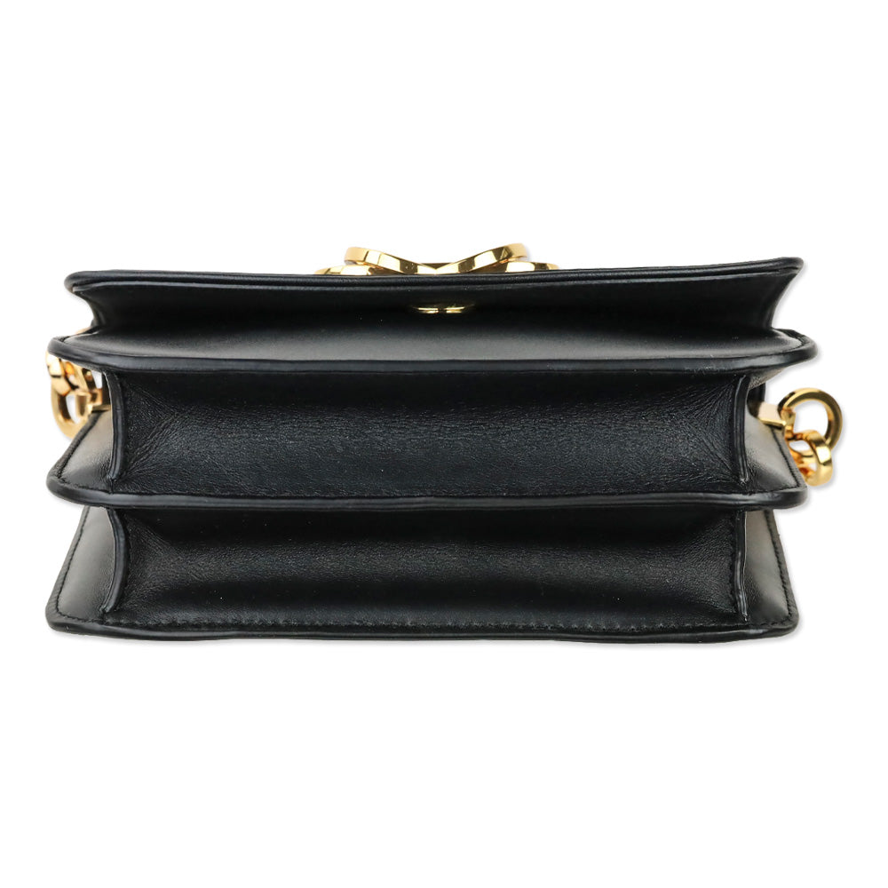 Stuart Weitzman Black Smooth Calf Leather Gabriella Crossbody