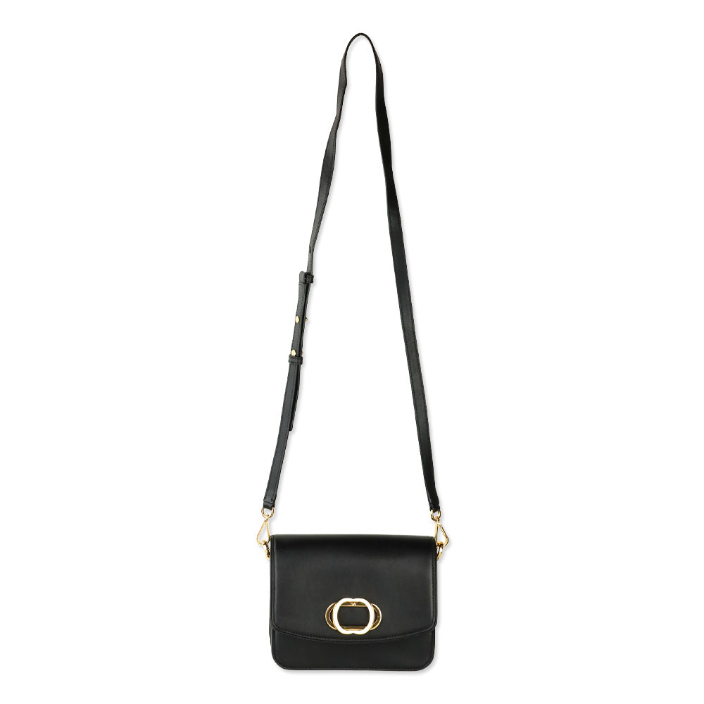 Stuart Weitzman Black Smooth Calf Leather Gabriella Crossbody
