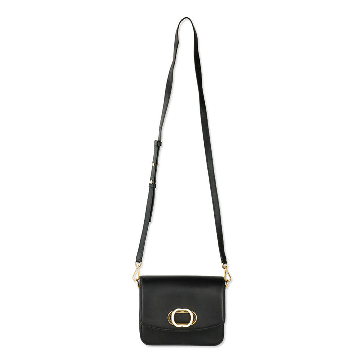 Stuart Weitzman Black Smooth Calf Leather Gabriella Crossbody