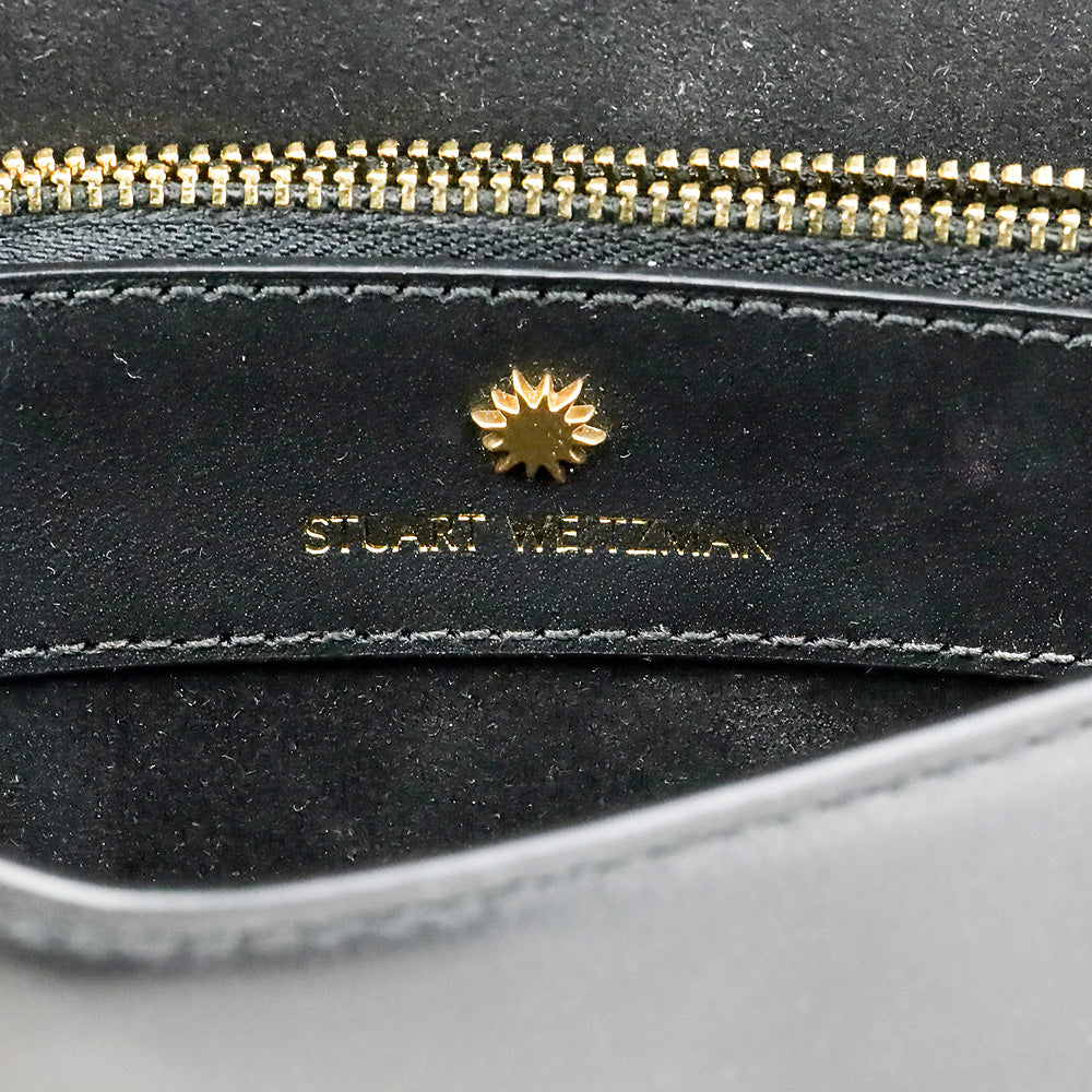 Stuart Weitzman Black Smooth Calf Leather Gabriella Crossbody