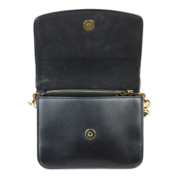 Stuart Weitzman Black Smooth Calf Leather Gabriella Crossbody
