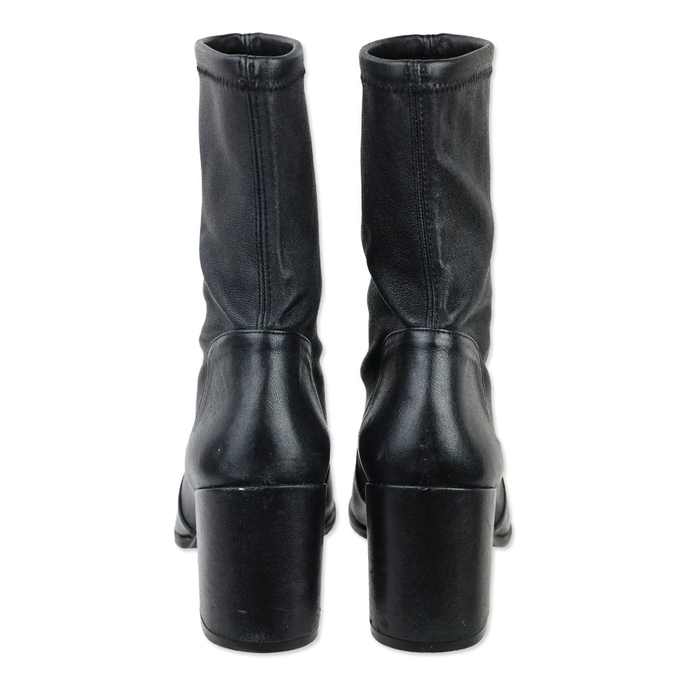 Stuart Weitzman Black Stretch Nappa Leather Yuliana 60 Booties
