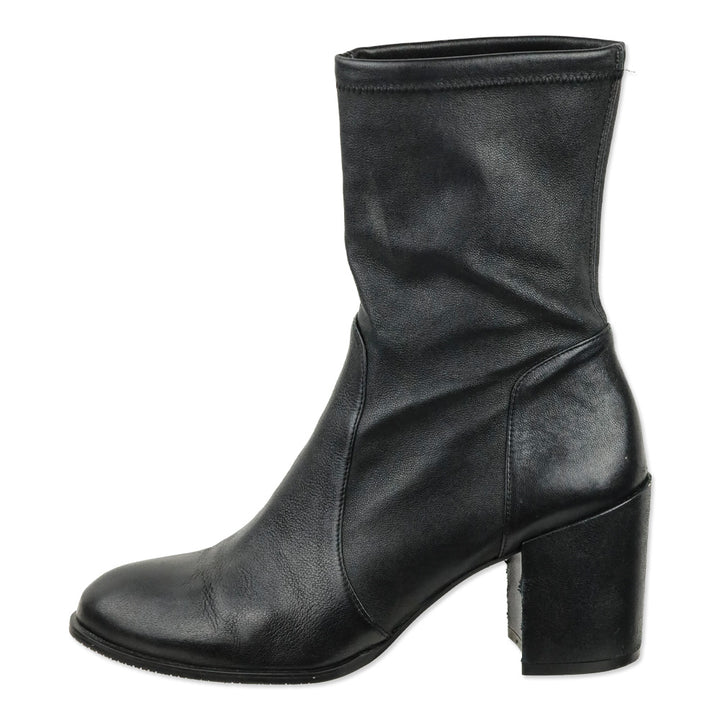 Stuart Weitzman Black Stretch Nappa Leather Yuliana 60 Booties