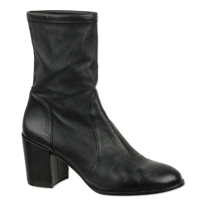 Stuart Weitzman Black Stretch Nappa Leather Yuliana 60 Booties