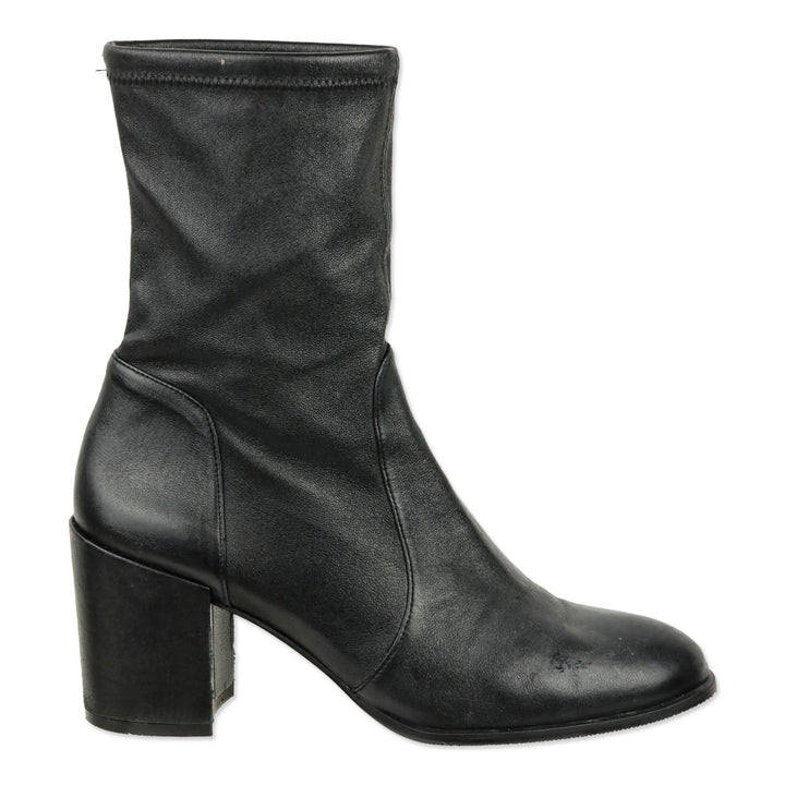 Stuart Weitzman Black Stretch Nappa Leather Yuliana 60 Booties