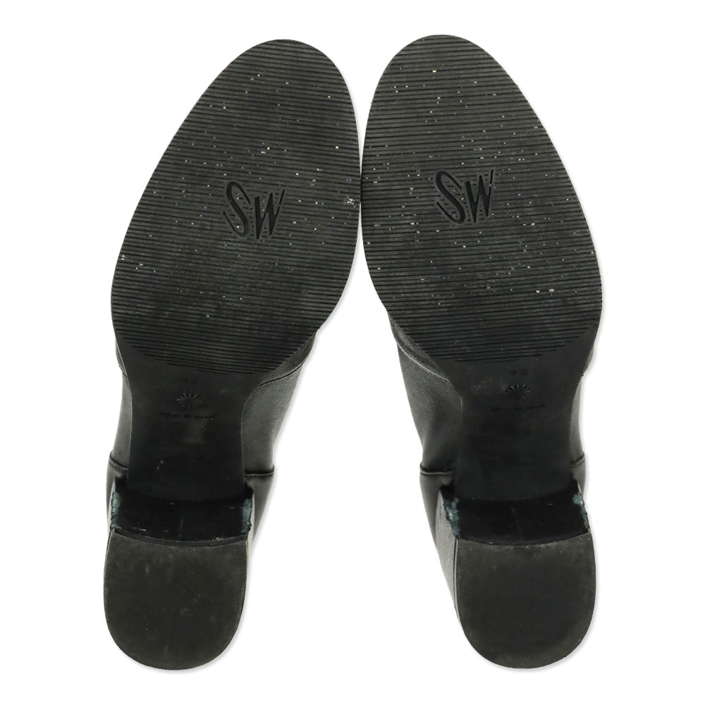 Stuart Weitzman Black Stretch Nappa Leather Yuliana 60 Booties