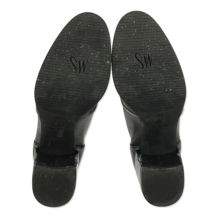 Stuart Weitzman Black Stretch Nappa Leather Yuliana 60 Booties