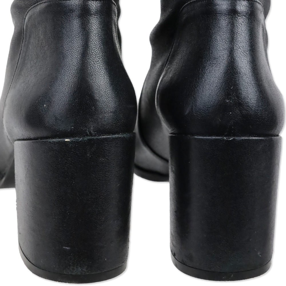 Stuart Weitzman Black Stretch Nappa Leather Yuliana 60 Booties