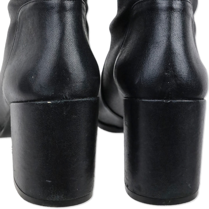 Stuart Weitzman Black Stretch Nappa Leather Yuliana 60 Booties