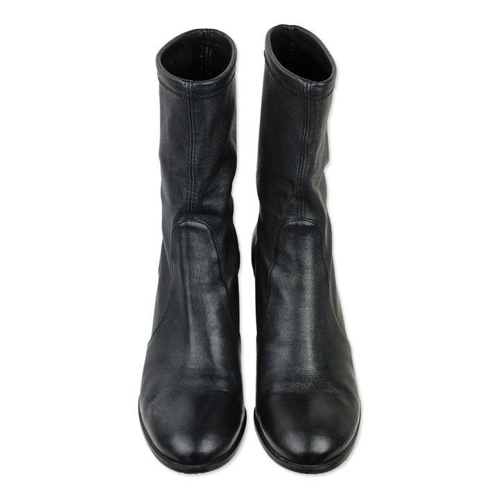 Stuart Weitzman Black Stretch Nappa Leather Yuliana 60 Booties