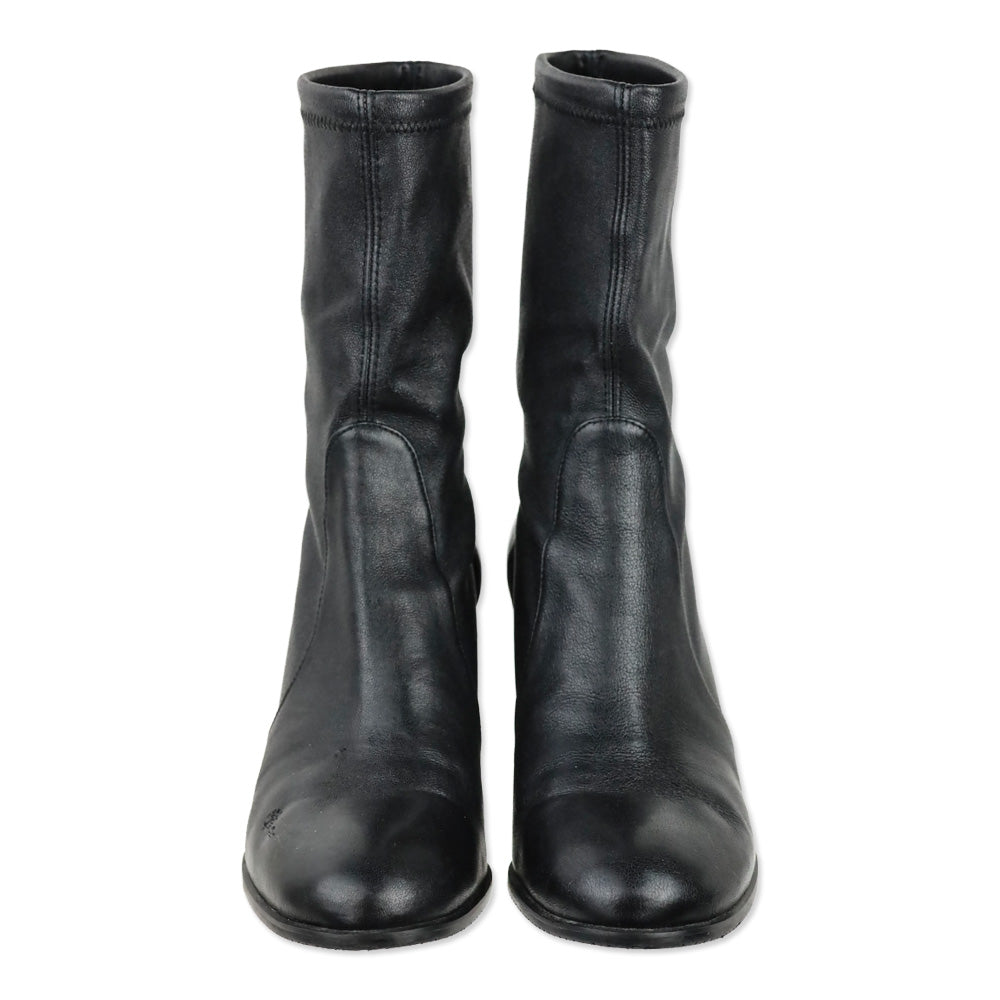 Stuart Weitzman Black Stretch Nappa Leather Yuliana 60 Booties
