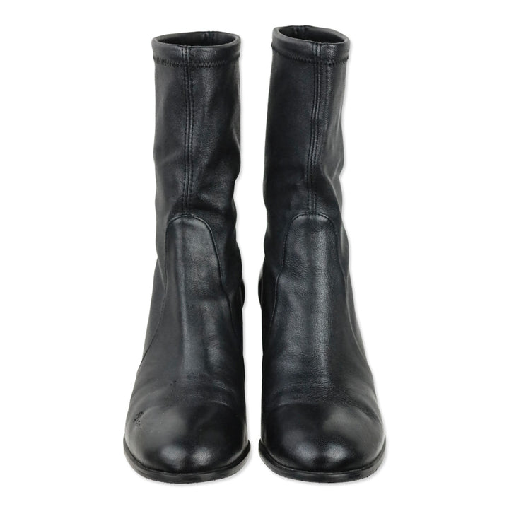 Stuart Weitzman Black Stretch Nappa Leather Yuliana 60 Booties