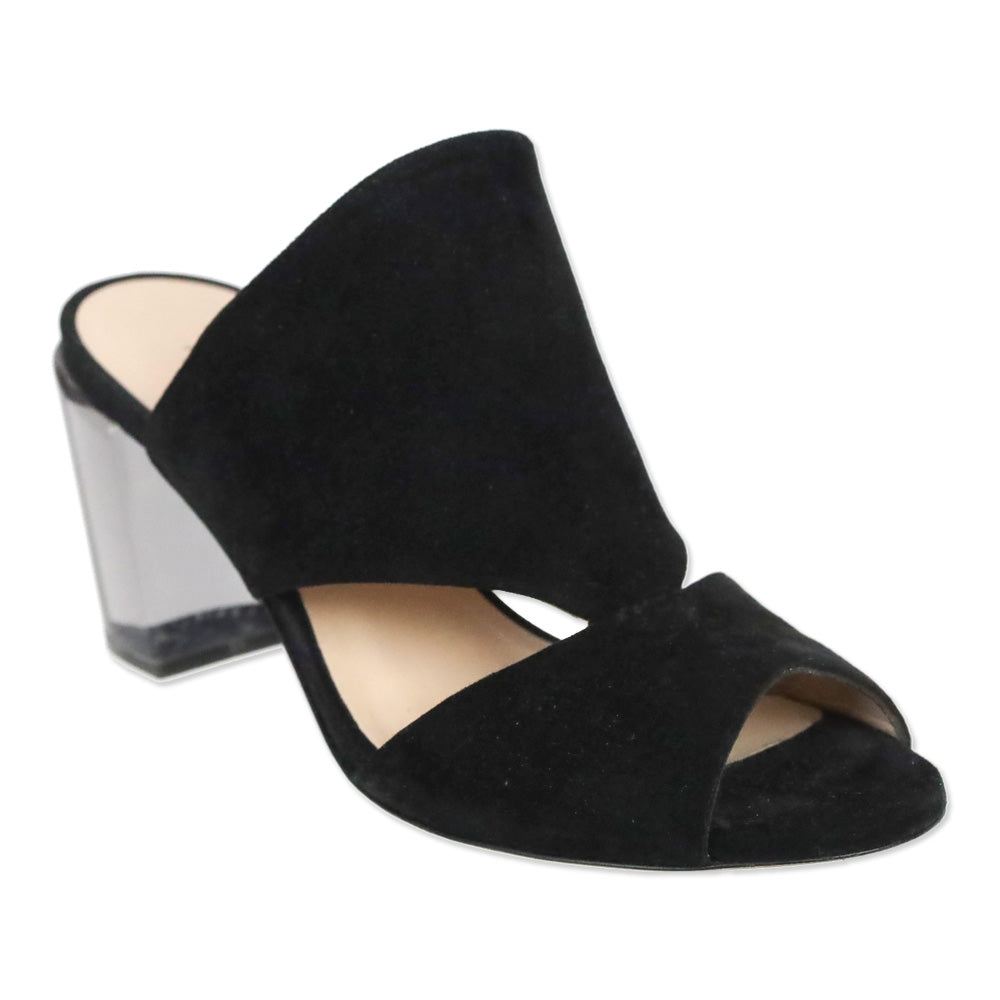 Stuart Weitzman Black Suede Slide Sandal