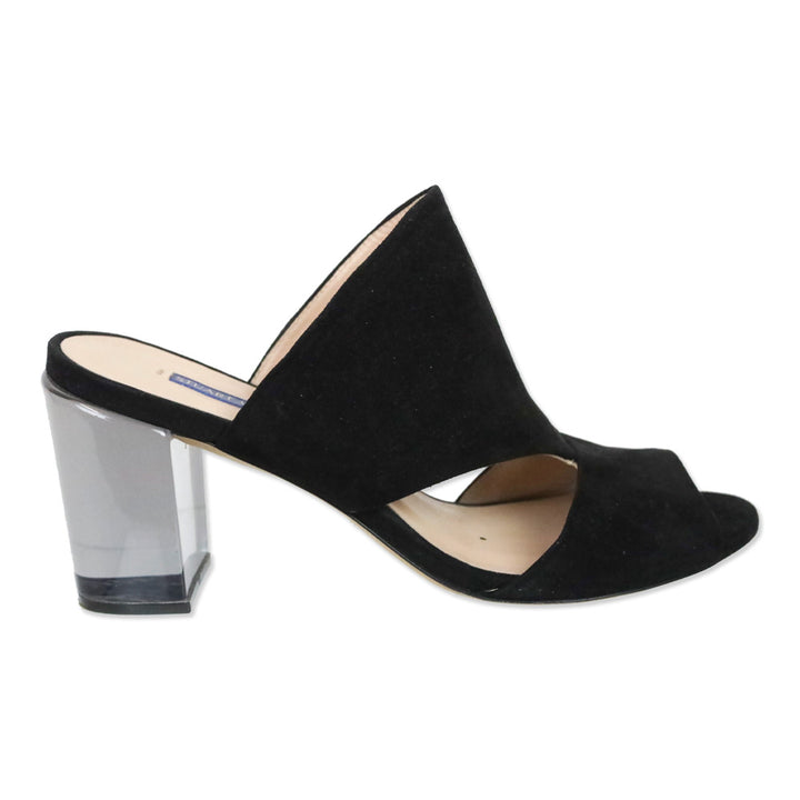 Stuart Weitzman Black Suede Slide Sandal