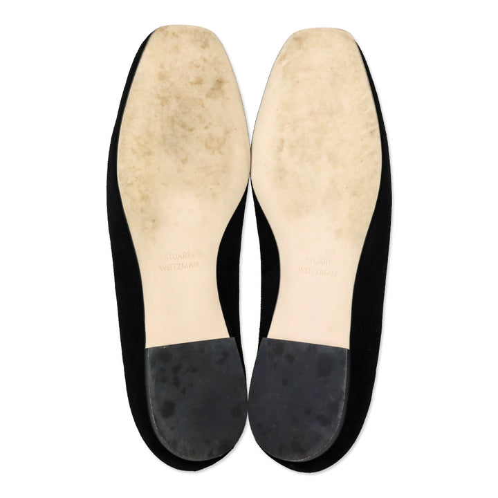 Stuart Weitzman Black Suede Slipknot Loafer
