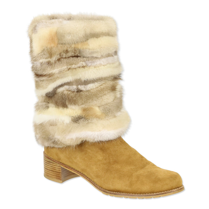 Stuart Weitzman Blizzard Genuine Mink and Suede Boots